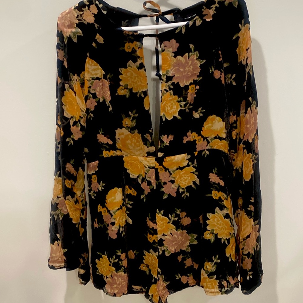 Olivaceous size medium velvet romper.